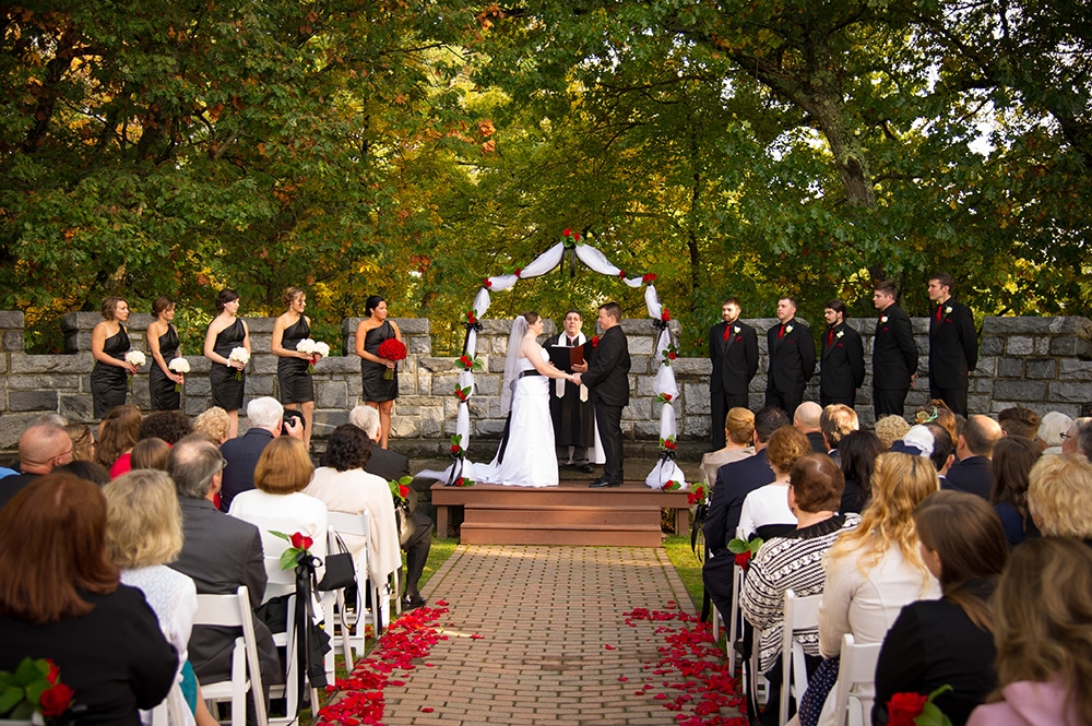 Searles Castle Courtyard Ceremony Fall